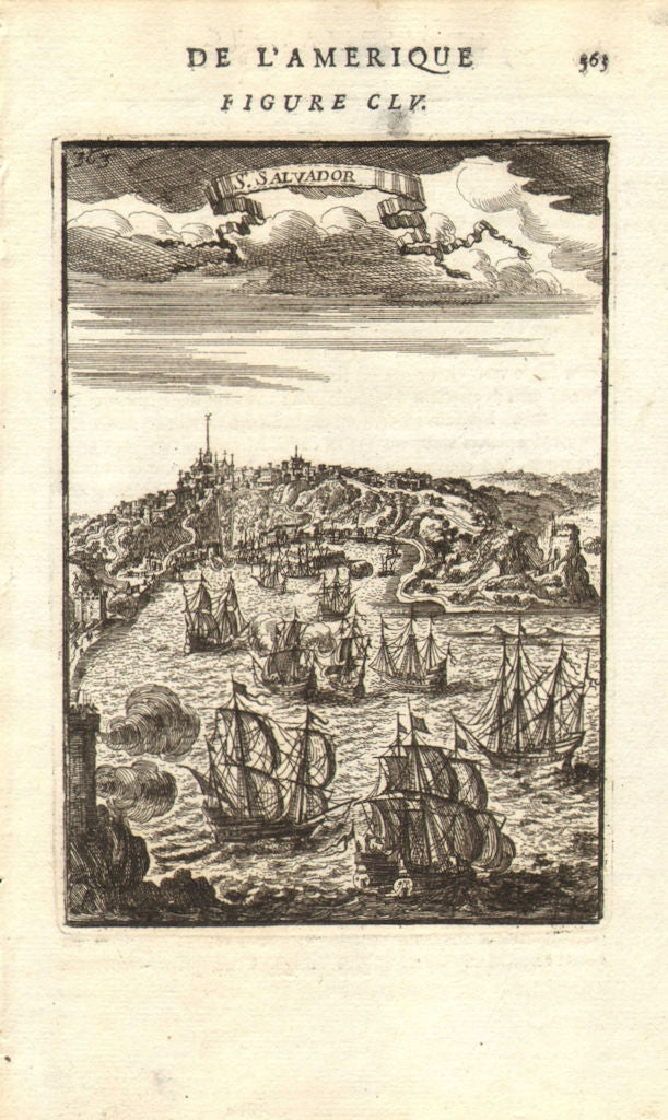 SÃO SALVADOR DA BAHIA. Decorative. Capital of colonial Brazil. MALLET 1683